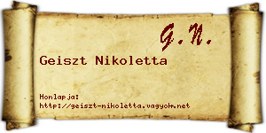 Geiszt Nikoletta névjegykártya